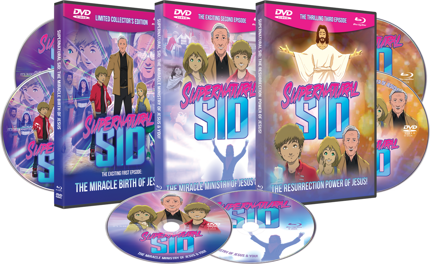 Supernatural Sid Trilogy Family Bundle (Book, 3 Blu-rays, 3 DVDs & Streaming Access) by Sid Roth's It's Supernatural! Amy Gagnon & Bill Johnson; Code: T10082