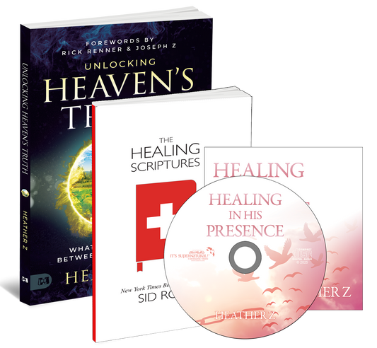 Unlocking Heaven's Truth, Healing in His Presence & The Healing Scriptures (2 Books & Audio CD) by Heather Z & Sid Roth; Code: 10067